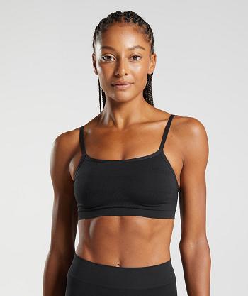 Bralette Damskie Gymshark Seamless Jacquard Czarne | PL 3132VRW